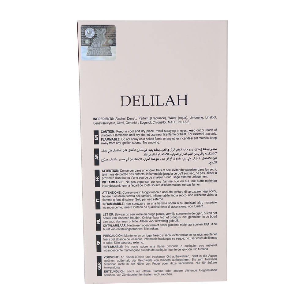 Delilah Eau de Parfum 100ml/3.4 fl.oz For Women by MAISON ALHAMBRA