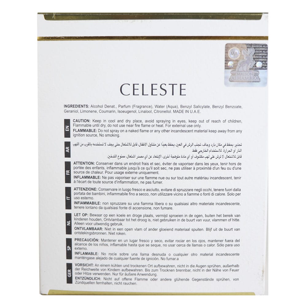 Celeste Eau De Parfum 100 ml / 3.4 fl.oz For Women by Maison Alhambra