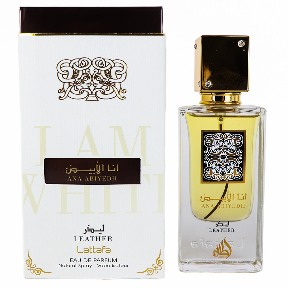 Lattafa Ana Abiyedh Leather 2.04 fl.oz. (60ml) – Bold Leather & Spicy Eau de Parfum | Rich & Masculine Scent