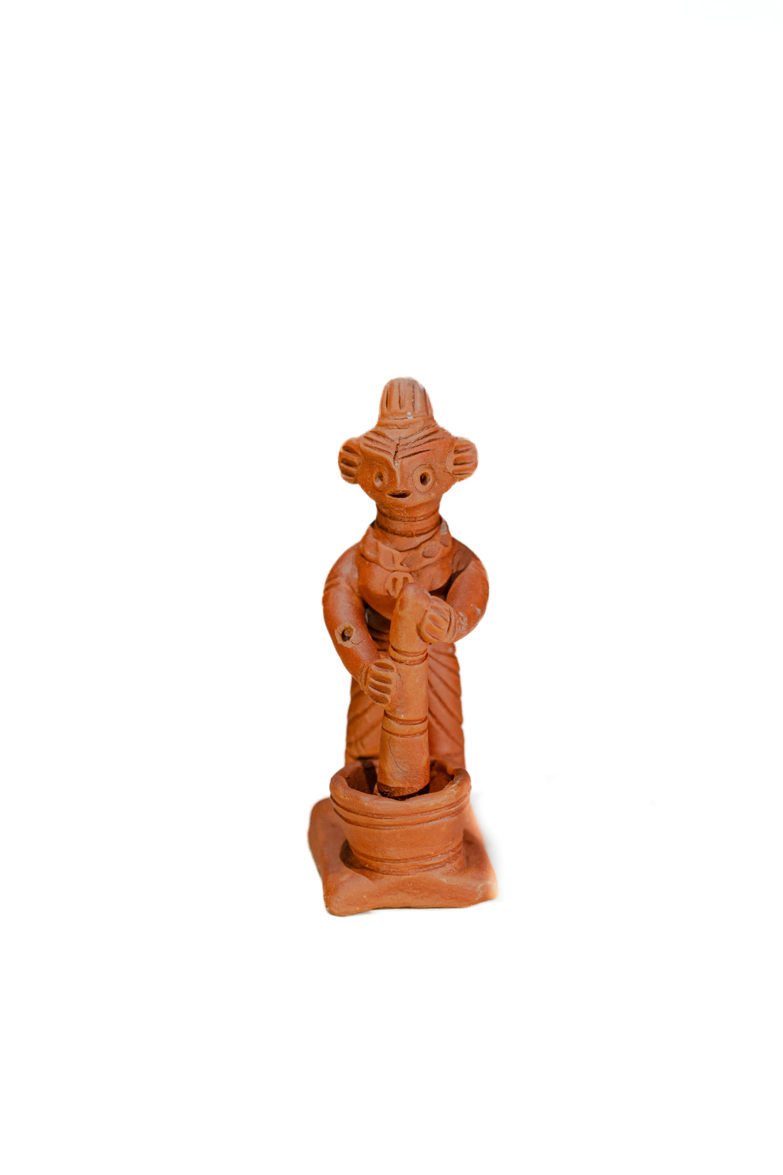Traditional Tepa Putul –  Clay Doll with Mortar & Pestle