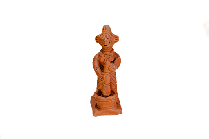 Traditional Tepa Putul –  Clay Doll with Mortar & Pestle