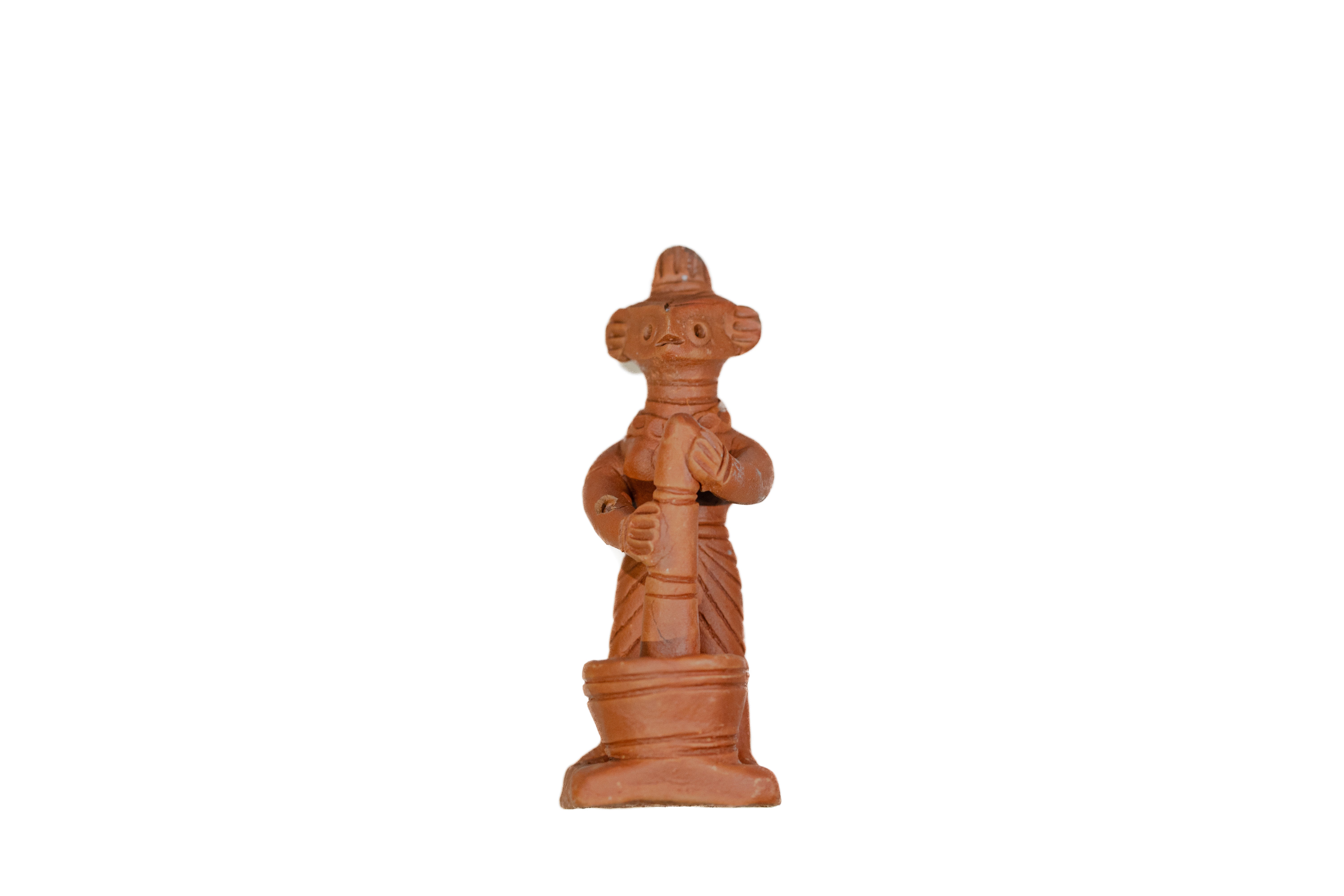 Traditional Tepa Putul –  Clay Doll with Mortar & Pestle