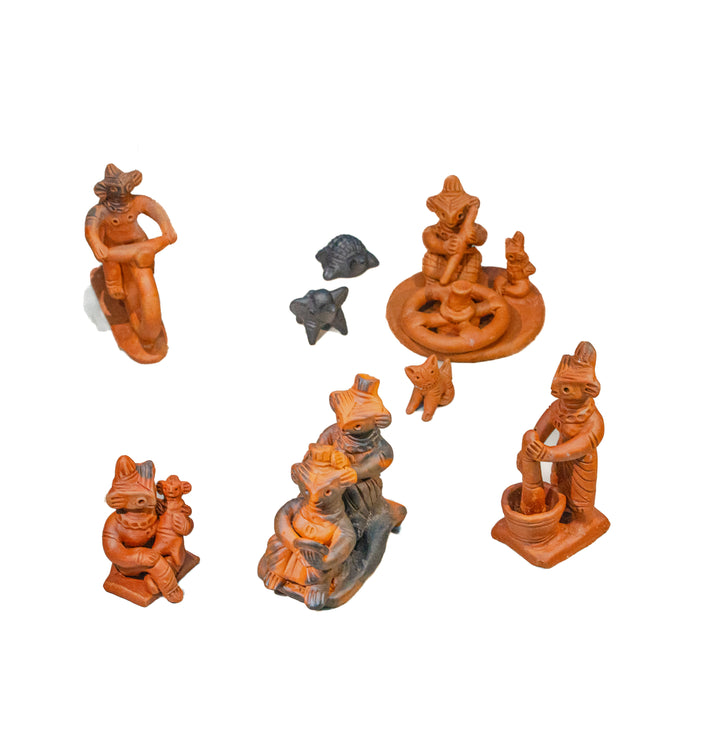 Handmade Terracotta Tepa Putul Figurine Set – Bangladeshi Folk Art Collection.