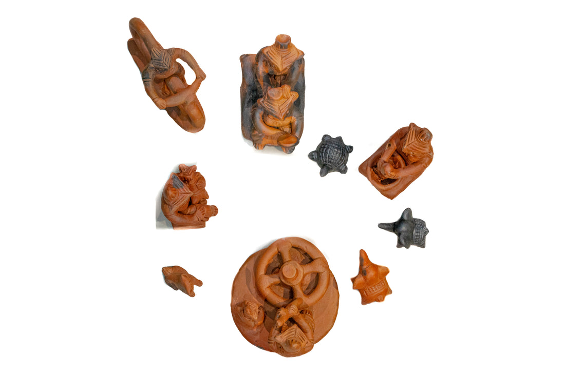 Handmade Terracotta Tepa Putul Figurine Set – Bangladeshi Folk Art Collection.