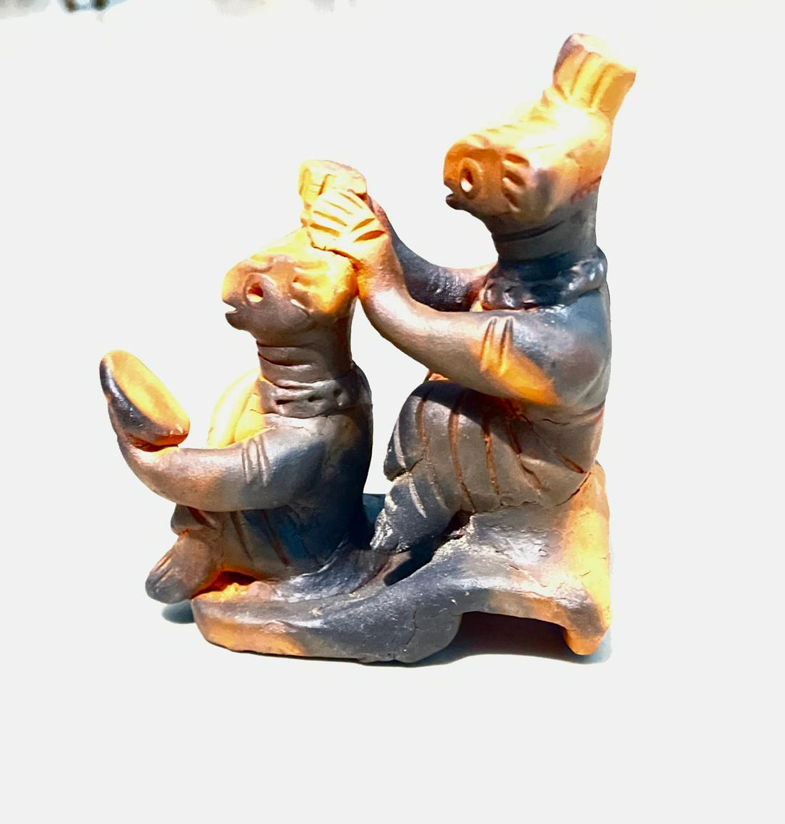 Handmade Tepa Putul Double Figurine – Traditional Clay Doll Gift